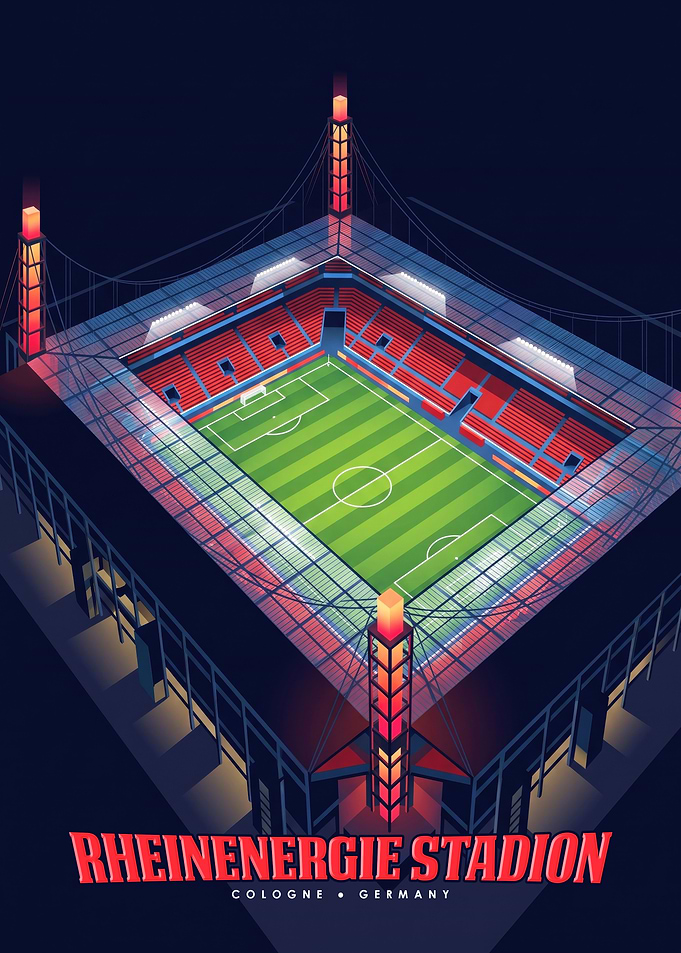 RheinEnergieStadion Cologne Isometric Poster