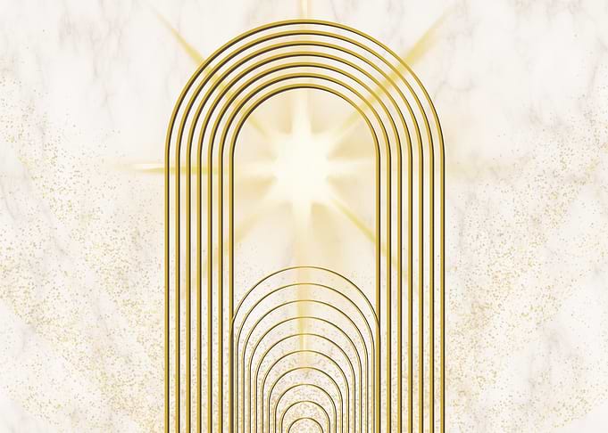 Golden Arch Minimalist Abstract Background