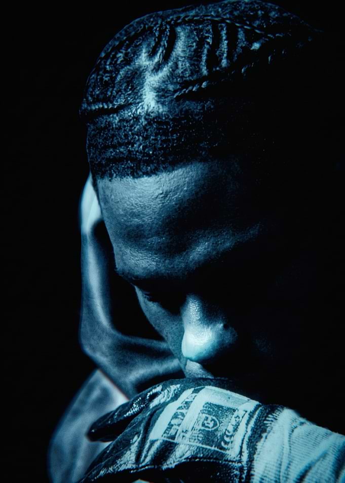Travis Scott Portrait in Blue