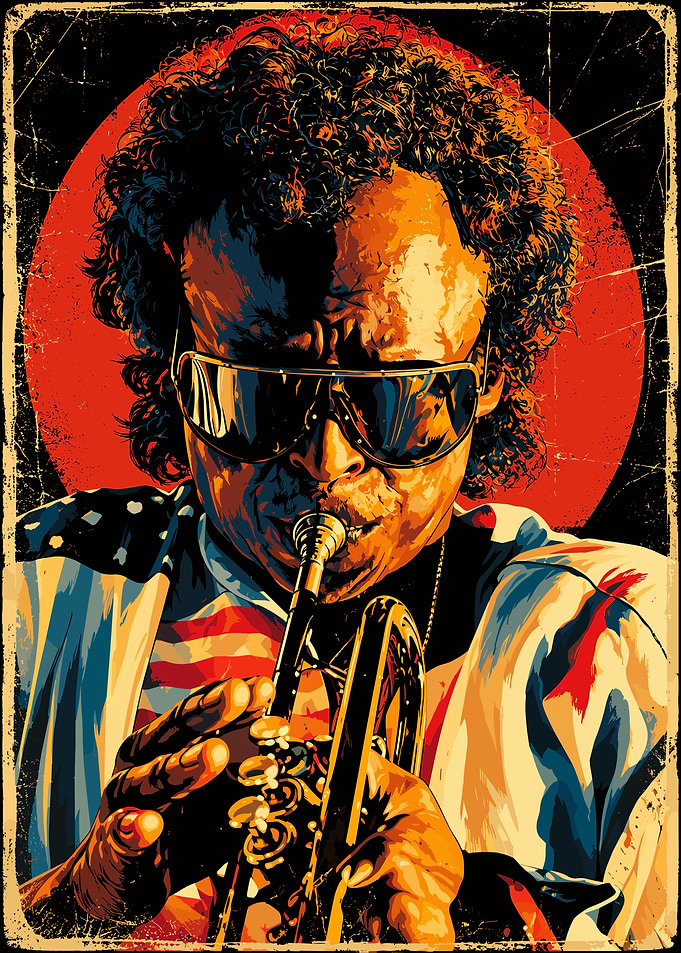 Miles Davis Jazz Trumpet Poster