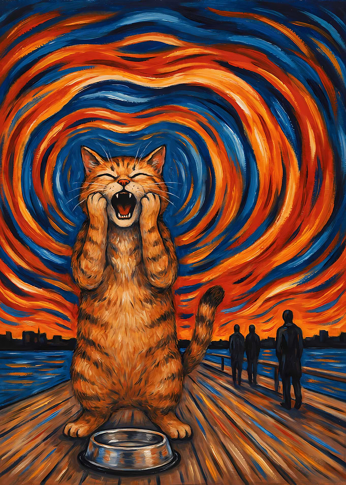 The Scream Cat Parody Painting