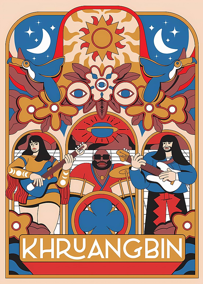 Khruangbin Psychedelic Band Poster Art