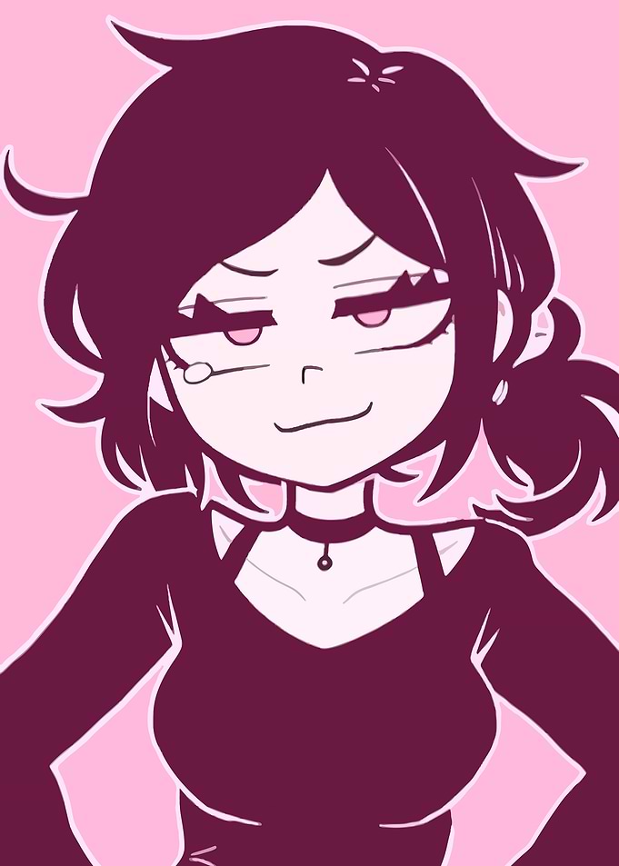 Smirking Girl Digital Illustration