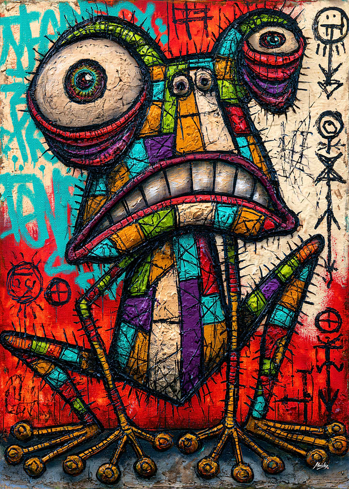 The Riot Frog - Psychedelic Pop Surrealist Portrait
