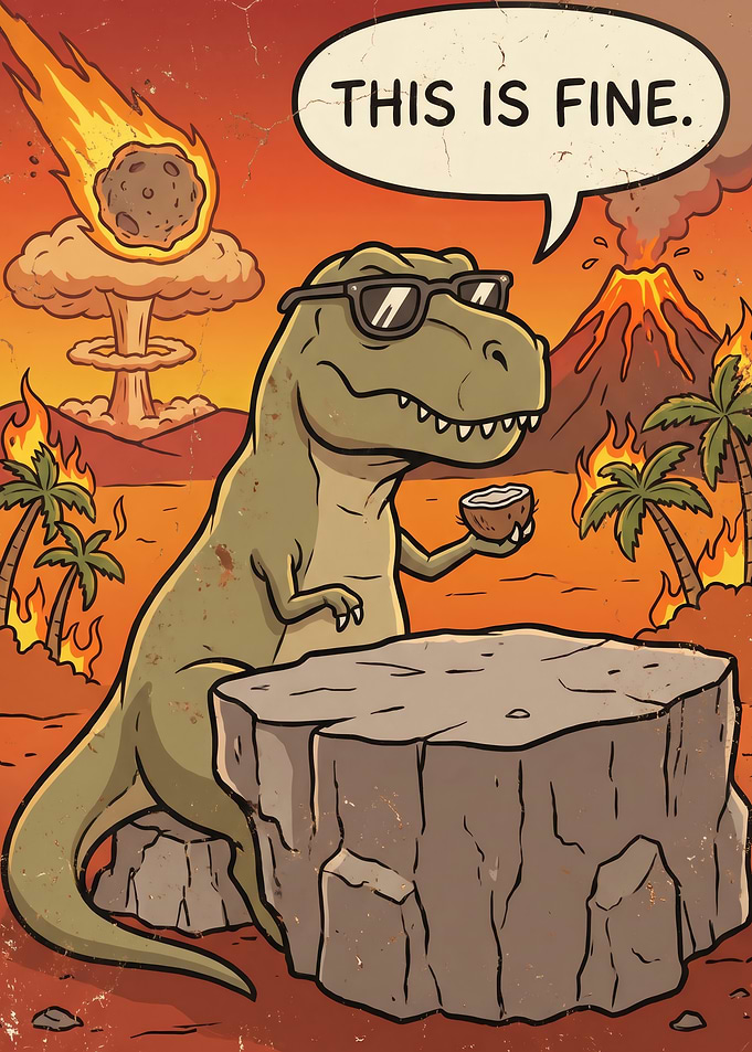 T-Rex This Is Fine Meme