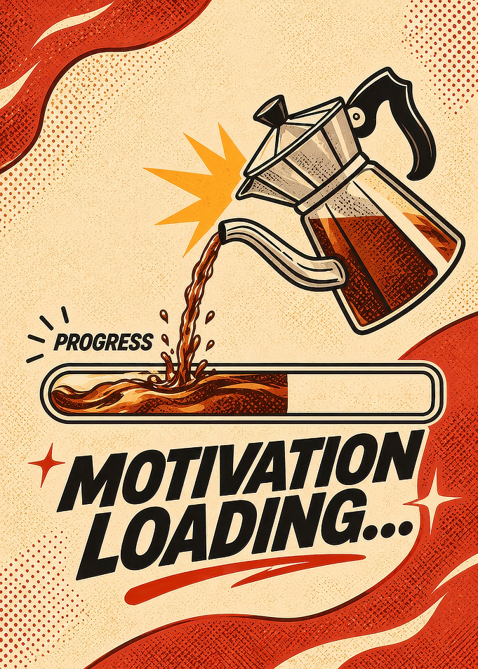Motivation Loading Coffee Poster