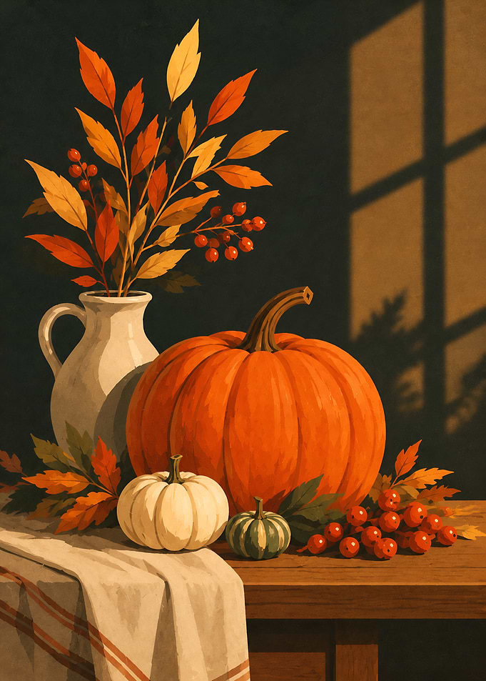Autumn Harvest Still Life Painting
