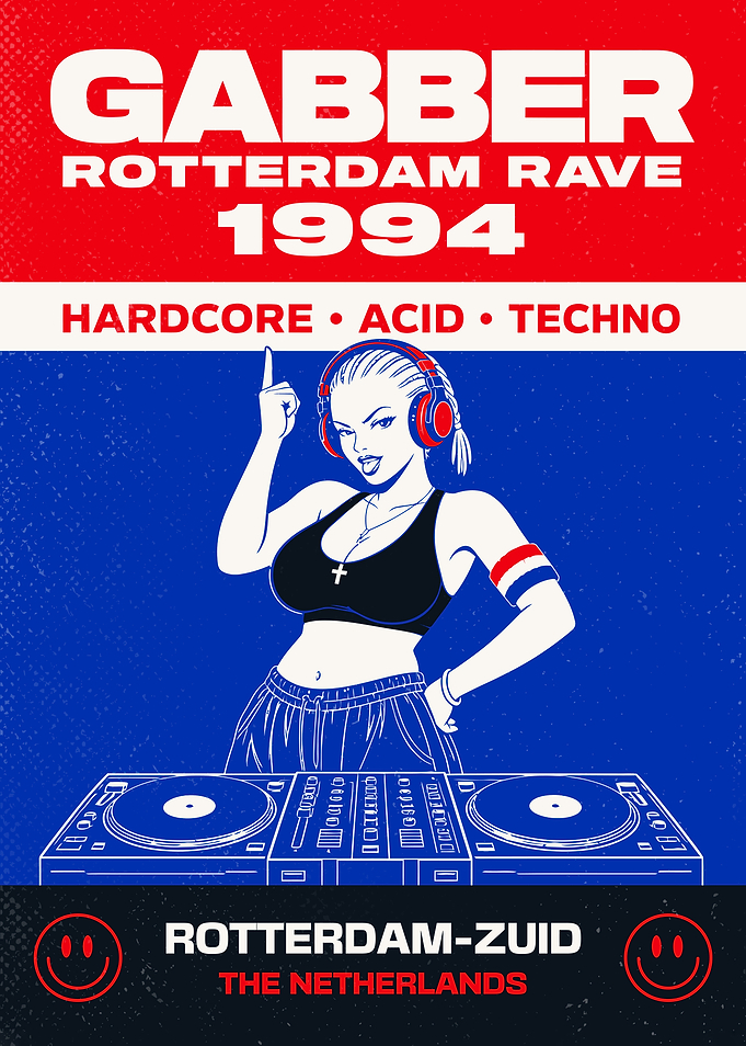 Gabber Rotterdam Rave 1994 Poster