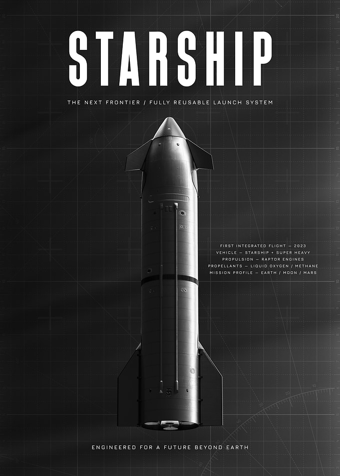 SpaceX Starship Technical Poster