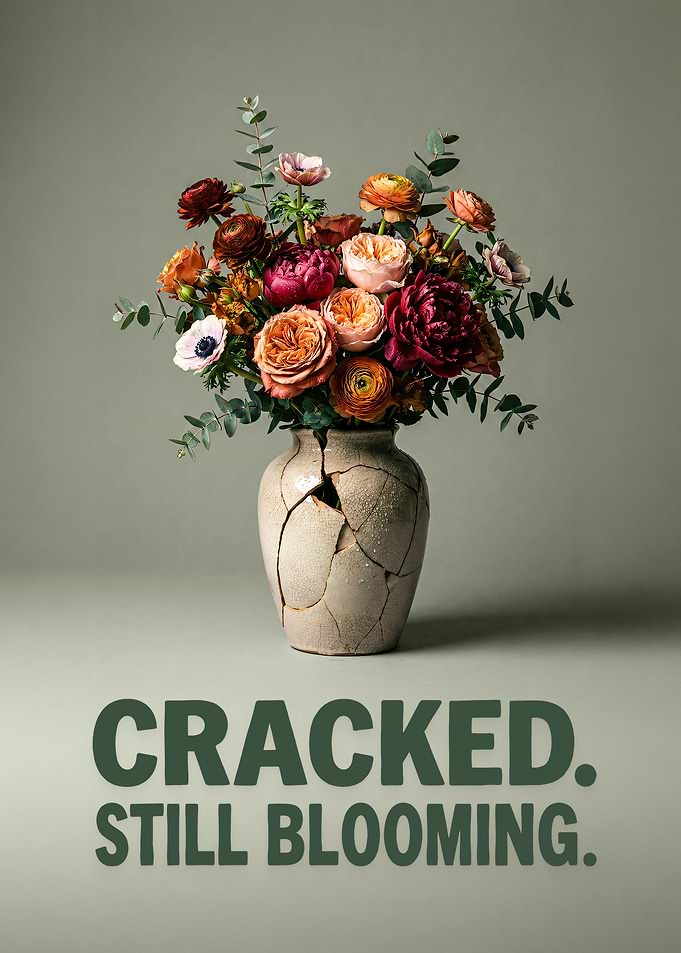 Cracked Still Blooming Floral Arrangement