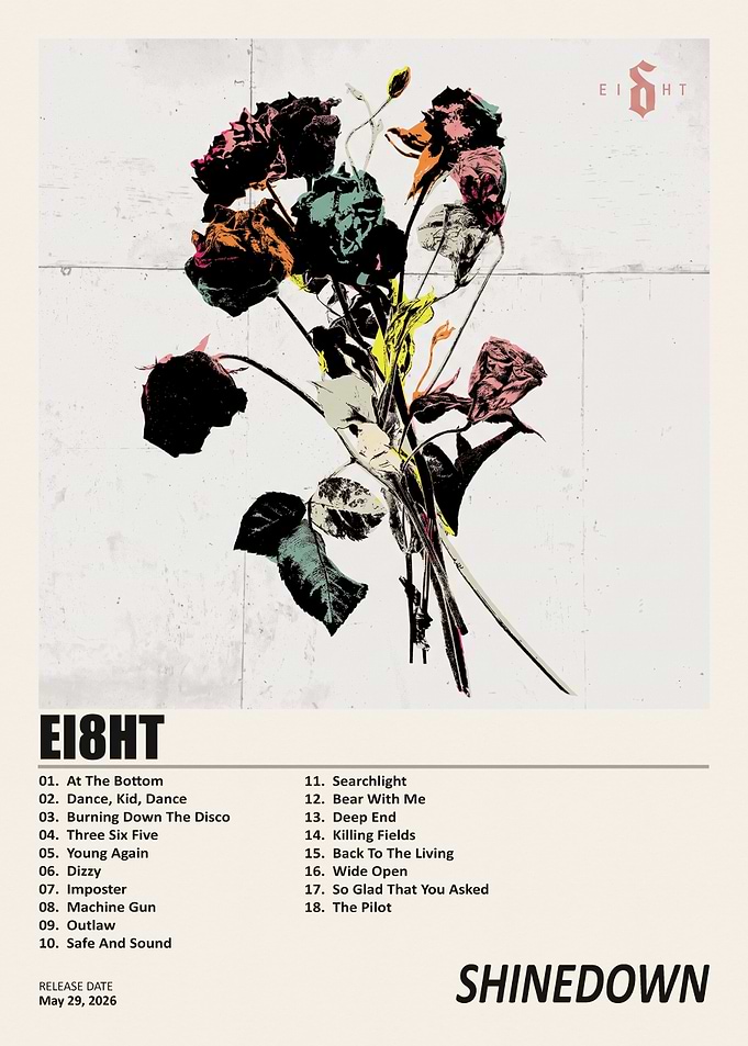 Shinedown EI8HT Album Tracklist Poster