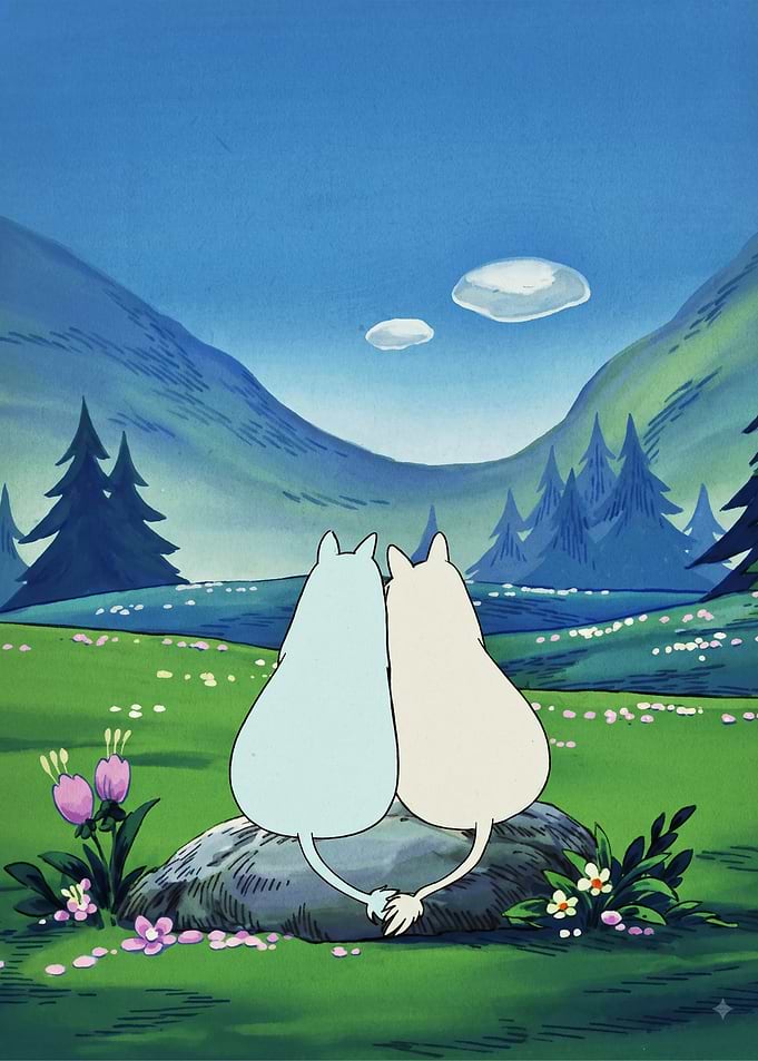 Moomin Characters Sitting Together