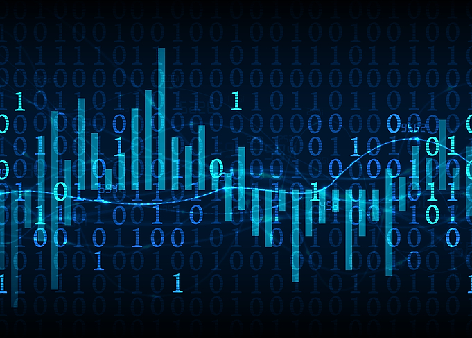 Digital Binary Data Visualization Background