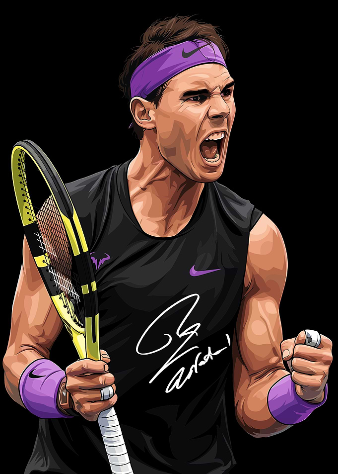 Rafael Nadal Tennis Player Illustration