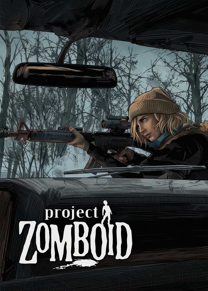 Project Zomboid Survivor in Car