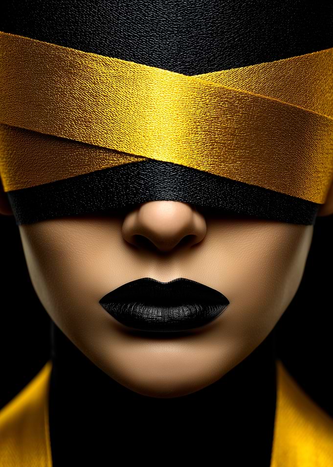 Abstract Portrait with Gold and Black