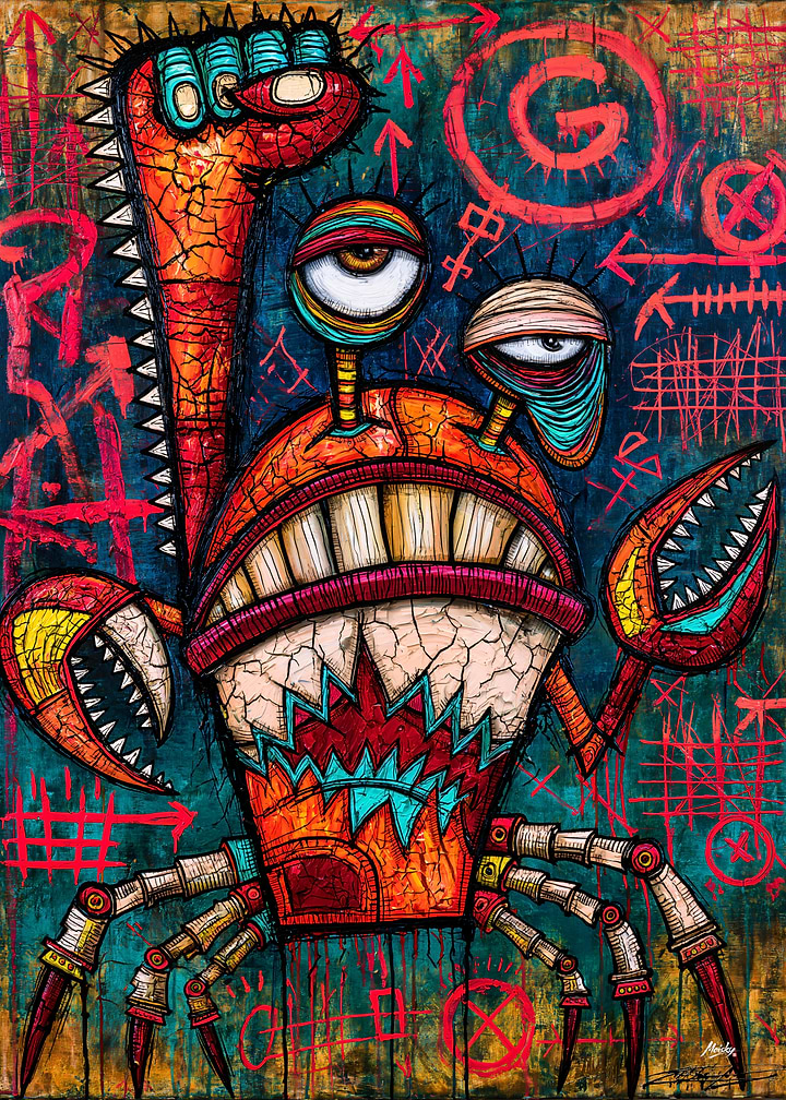 The Riot Crab - Psychedelic Pop Surrealist Art