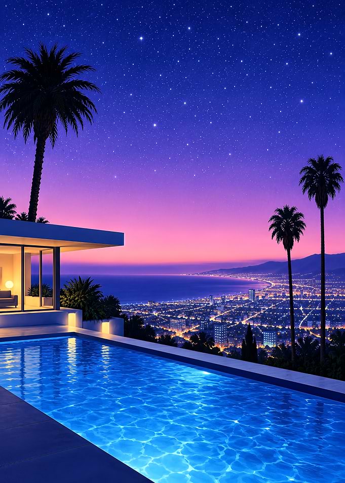 Miami Luxury Villa Poolside Sunset View