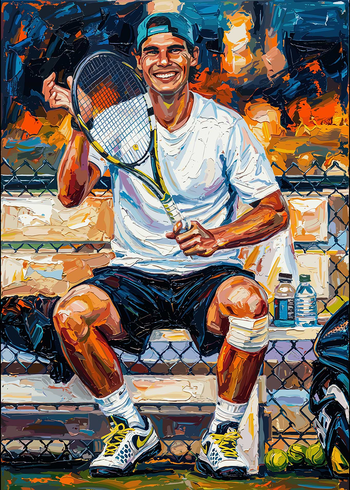 Rafael Nadal Tennis Portrait Painting