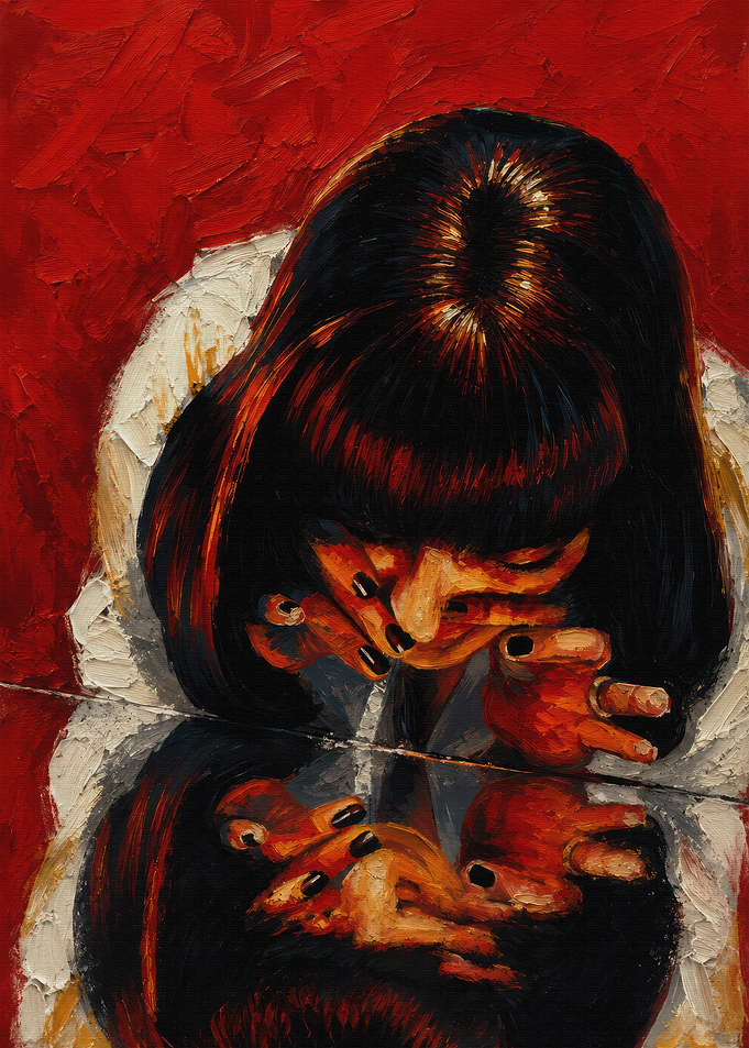 Mia Wallace Pulp Fiction Oil Painting