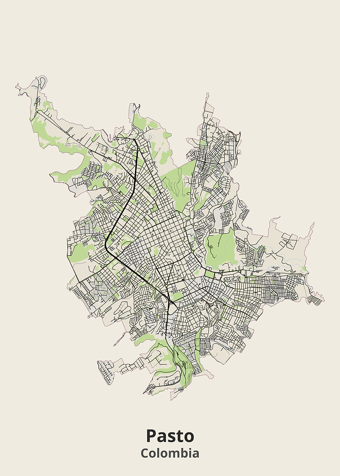 Pasto Colombia City Map Print