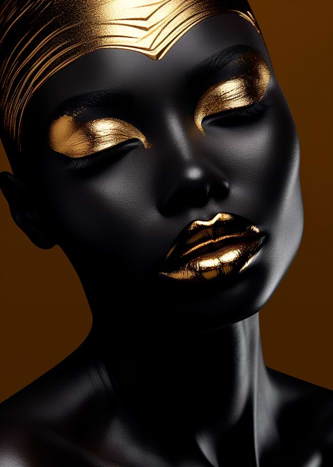 Black and Gold Makeup Portrait
