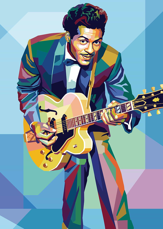 Chuck Berry Pop Art Portrait