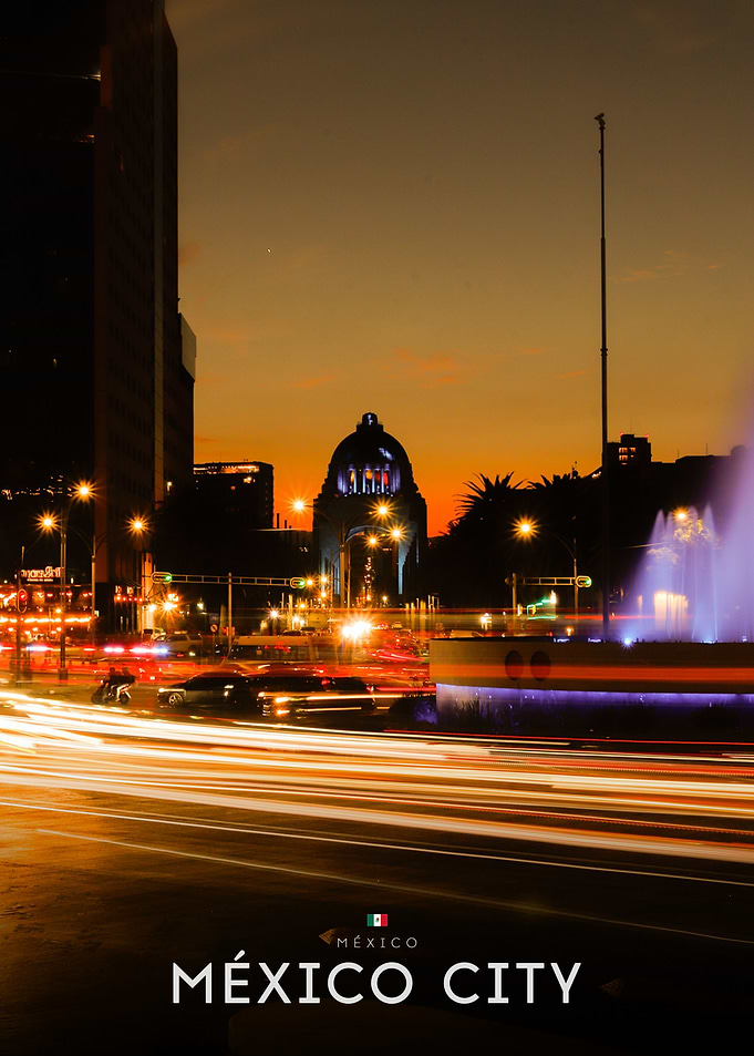 Mexico City Monument at Sunset