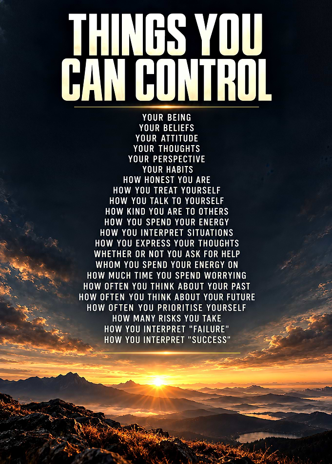Things You Can Control Inspirational Poster