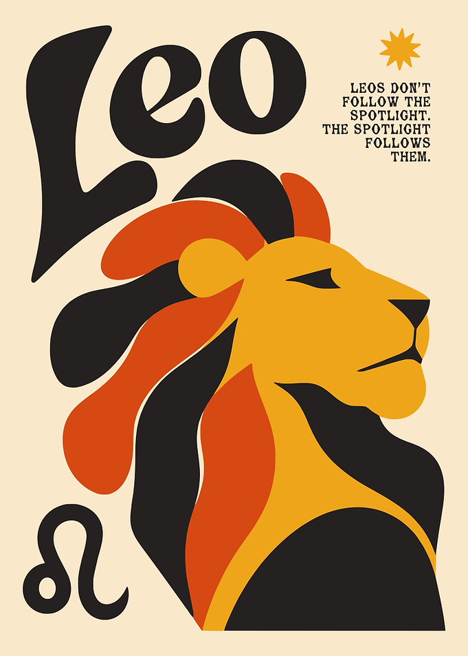 Leo Zodiac Sign Retro Poster