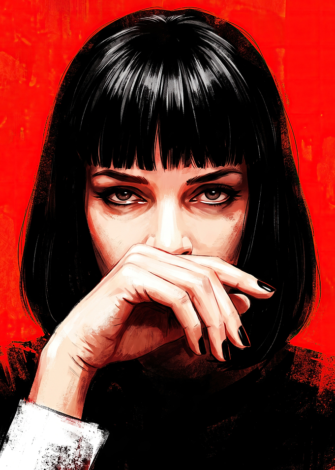 Mia Wallace Pulp Fiction Portrait