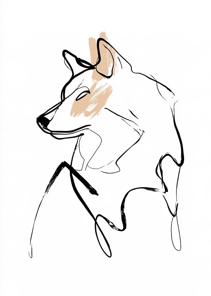 Wolf Continuous Line 05