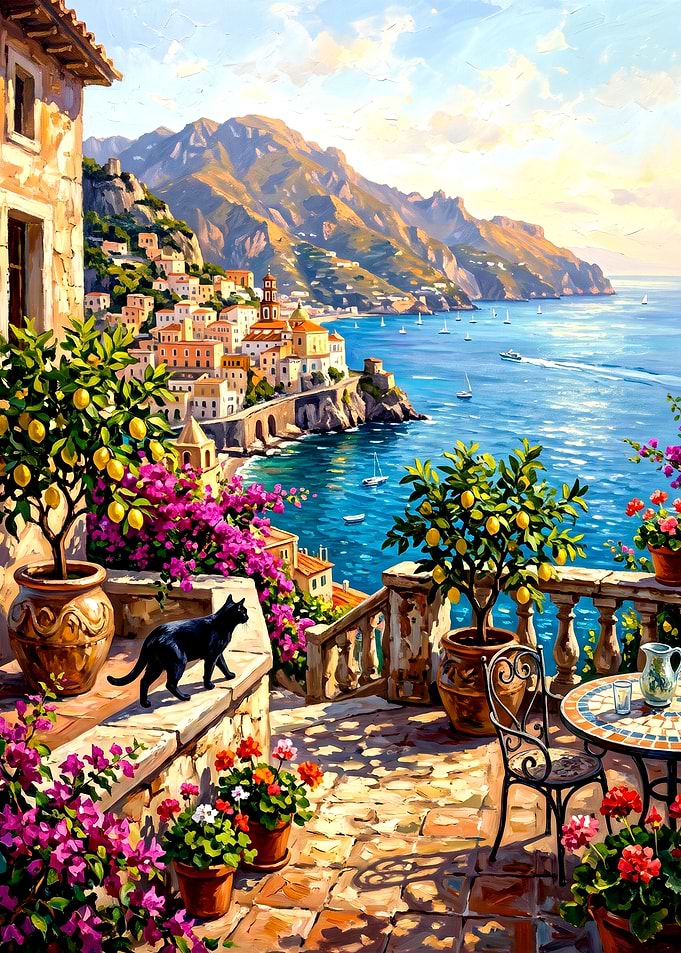 Mediterranean Terrace with Lemon Trees
