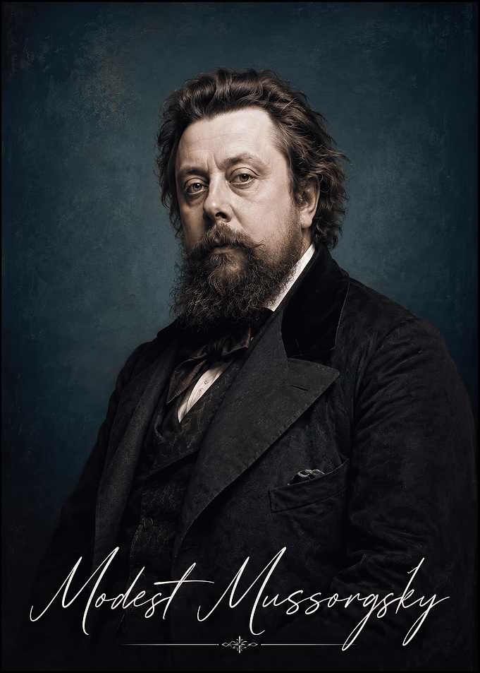 Portrait of Composer Modest Mussorgsky