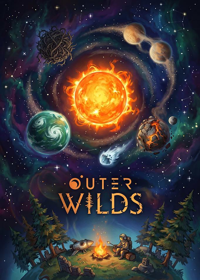 Outer Wilds Space Exploration Poster