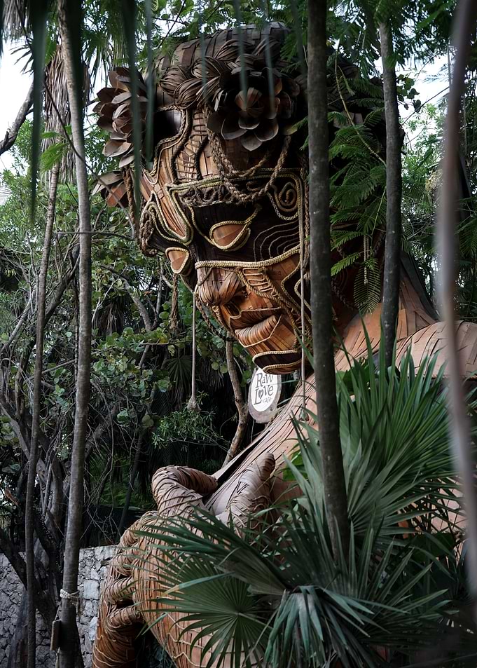 Daniel Popper sculpture in Tulum jungle