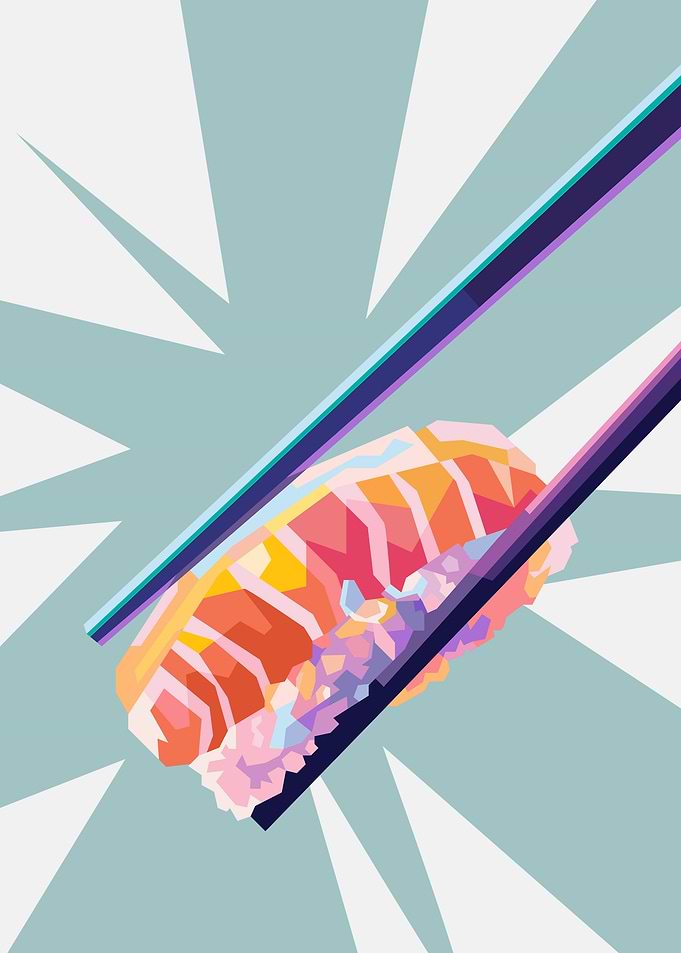 Pop Art Salmon Nigiri Sushi