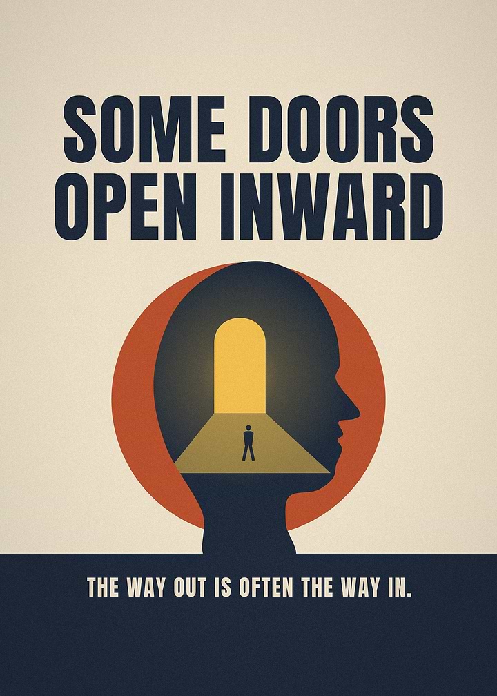 Some Doors Open Inward Mindset Poster