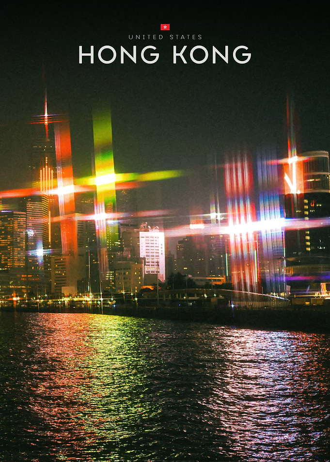 Hong Kong Night Skyline Poster