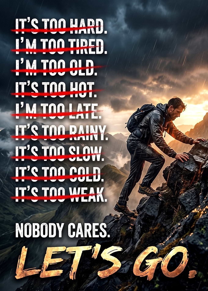Motivational Mountain Climbing Poster