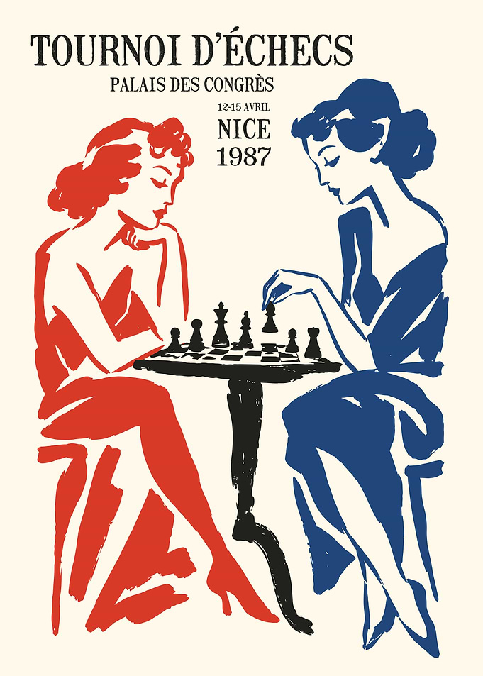Vintage Nice Chess Tournament Poster