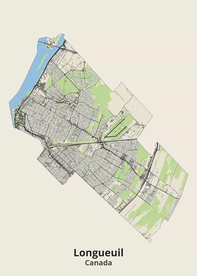 Map of Longueuil, Canada