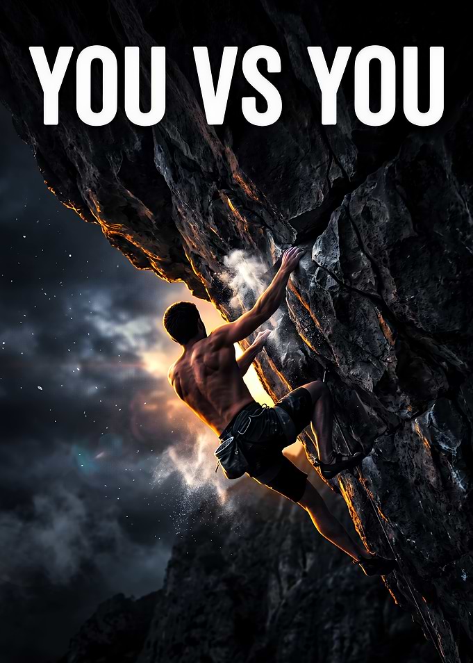 You vs You Rock Climbing Poster
