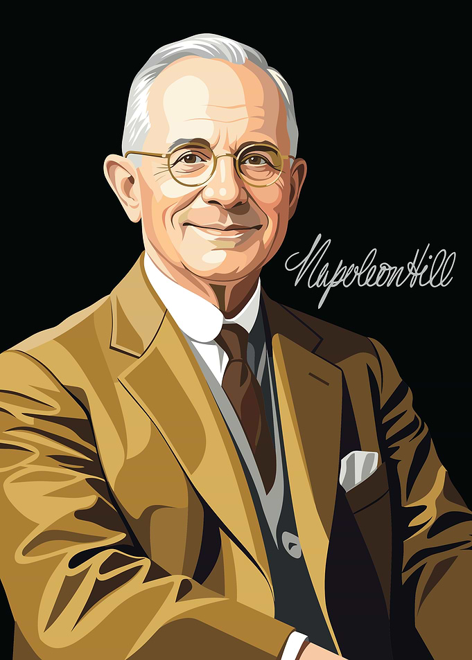 Napoleon Hill Portrait Illustration