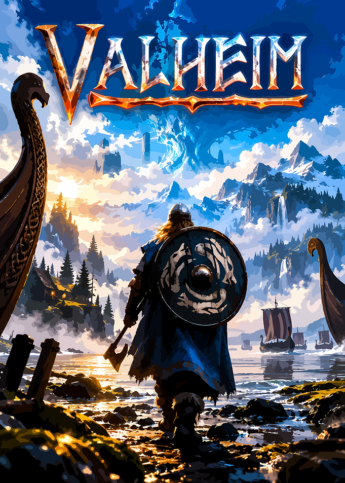 Valheim Viking Warrior Game Poster
