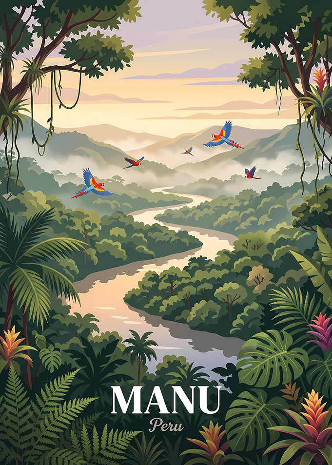 Manu National Park Peru Travel Poster