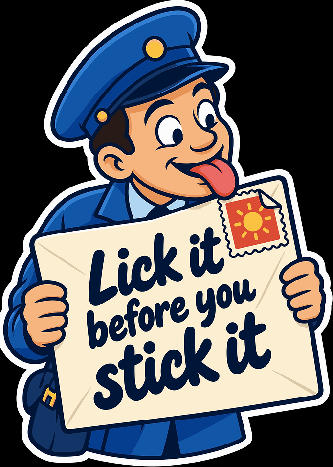 Funny Mailman Sticker Design
