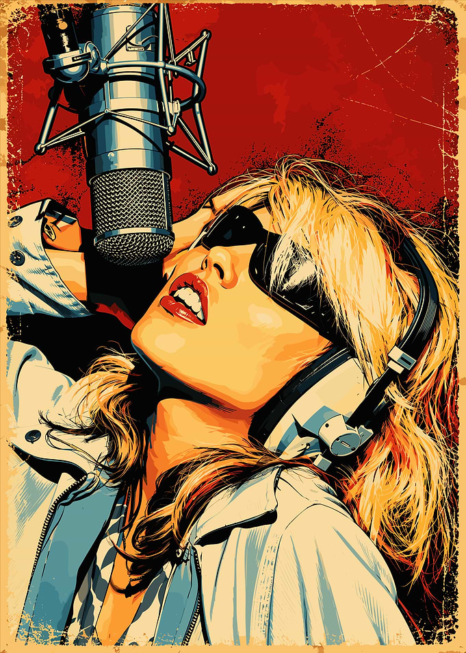 Retro Pop Art Singer Poster