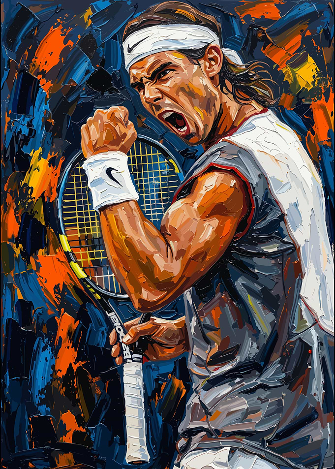 Rafael Nadal Tennis Victory Painting
