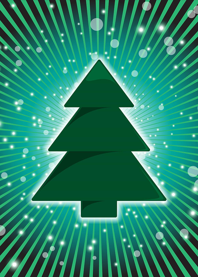 Minimalist Green Christmas Tree Graphic